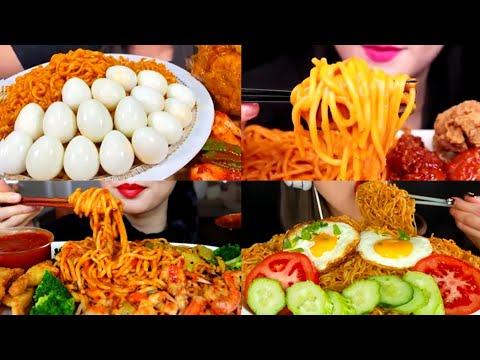 ASMR EATING SPICY DELICIOUS RAMEN NOODLES 🔥🤤 BEST FOOD EATING MUKBANG VIDEO - 28