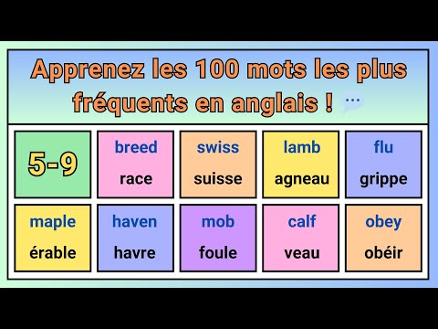 (Niveau 5-9)100 mots fréquents en anglais pour progresser rapidement - Améliorez votre vocabulaire !