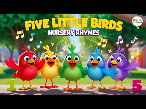 Five Little Birds | Catchy Children's Nursery Rhyme for Kids | Fun Learning with MelodyKidsMVD