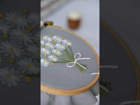 Embroidery flower bouquet 💐 hand embroidery lazy daisy design ✨#embroidery #shortvideo #viralshort