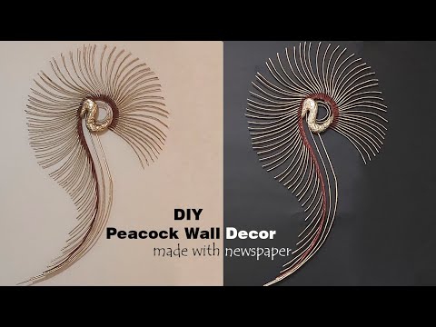 DIY Peacock Wall Decor made with newspaper l l Best out of waste l l Newspaper craft for home decor