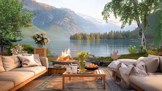 Morning Lakeside Ambience with Nature Sounds and Relaxing Campfire to Relax, Study