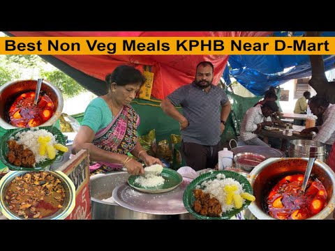 Cheapest Roadside Unlimited Meals | Hard Working Women Selling Food | Kukatpally Famous Meals