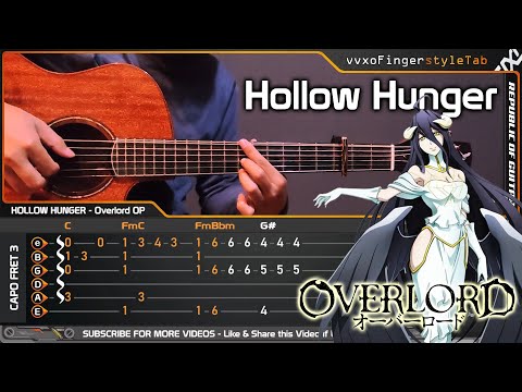 Overlord Season 4 Opening - Hollow Hunger - OxT - Fingerstyle Guitar Cover + TABS Tutorial