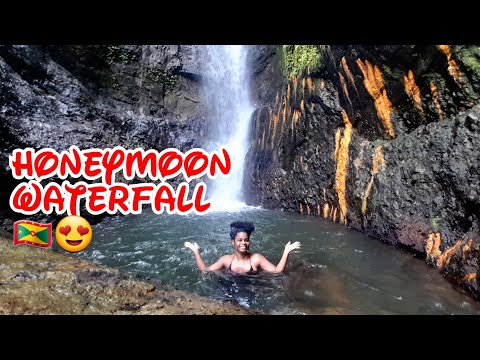 Honeymoon Waterfall Grenada!! hidden gem 😍 alluring waterfall 🇬🇩