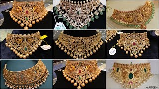 fancy necklace set designs || gold necklace choker set designs || traditional choker necklace design