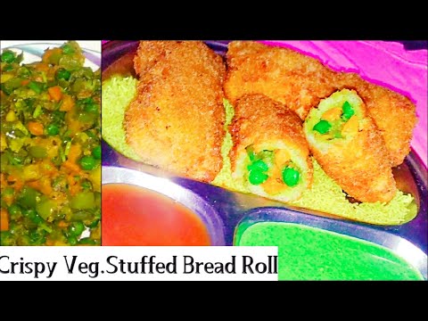 Bread Rolls Recipe|Bread Veg.Rolls  |Vegetable-Stuffed Bread Roll क्रिस्पी वेज स्टफ्ड रोल