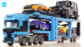 レゴ シティ スポーツカー輸送車 60408 ／ LEGO City Car Transporter Truck with Sports Cars Speed build & Review