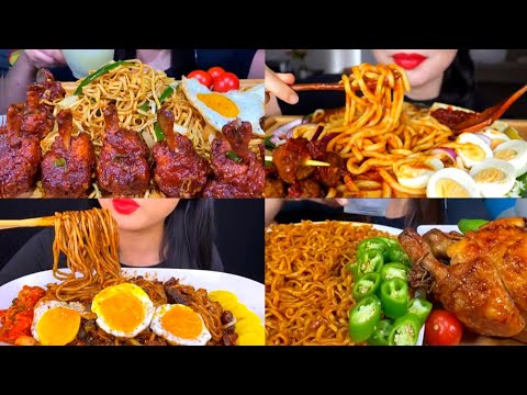 ASMR EATING SPICY COLD NOODLES 🔥🤤 BEST FOOD EATING MUKBANG VIDEO - 22