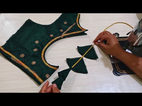 Boat neck blouse design | Cutting and stitching neck design