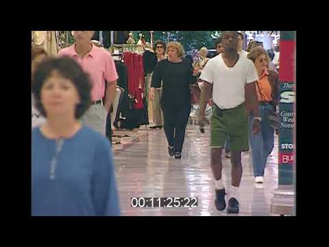 Christmas shopping at a mall in 1993