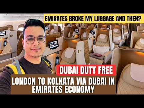 London to Kolkata via Dubai in Emirates Economy | Dubai Duty Free | London Stansted Airport | Dubai