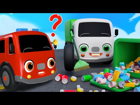 Clean-Up Time, Garbage Truck Song 🚛 | Vehicle Song | Nursery Rhymes & Kids Songs - Baby Car Song TV