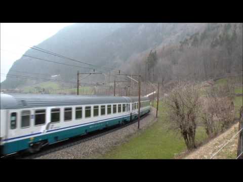 Bahnverkehr in Wassen und Erstfeld am 04.04.2013 - Teil 2/2 "Captrain 185"