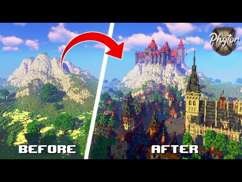 Minecraft: Building A Medieval Halloween Town + Dracula Castle!