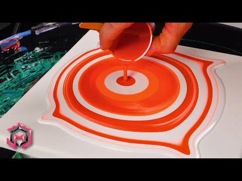 FLAMING HOT ORANGE AGATE!!! Acrylic Pouring and Fluid Art for Therapy at Home