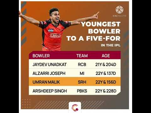 youngest bowler to a five for in ipl|Umran Malik bowling spell |umran Malik fastestdelivery |umran