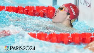 Pan Zhanle BLAZES to 100m freestyle gold with world-record swim | Paris Olympics | NBC Sports