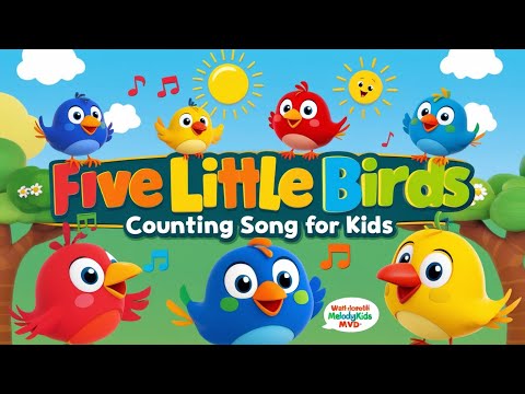 Five Little Birds Counting Song | Fun Learning Song for Kids | MelodyKidsMVD