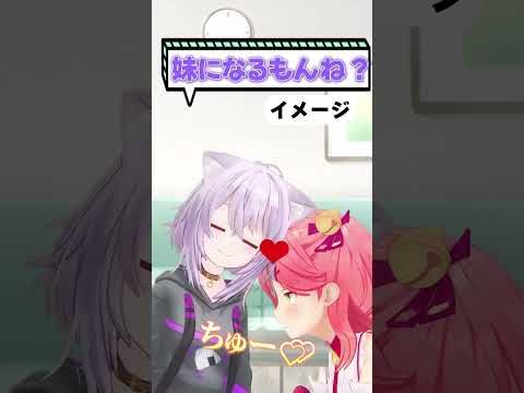 みこちのおでこにキスするおかゆん【ホロライブ 切り抜き/猫又おかゆ】