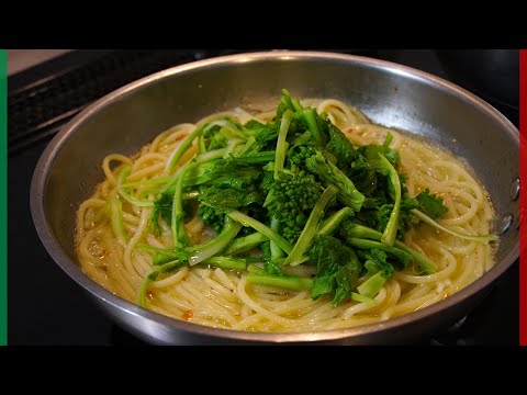 【それぞれの素材の味を楽しむ】菜の花のペペロンチーノ【Aglio olio peperoncino e nanohana】