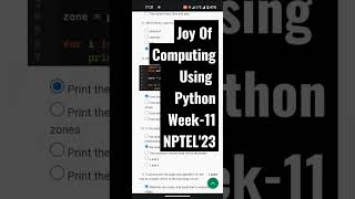 Nptel Joy Of Computing Using Python Week-11 #nptel #nptelanswers #nptel2023 #swayam #india