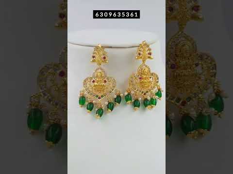 oe gram gold jewellery| cz stone combo | long haram necklace