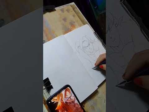 Drawing goku freehand #goku #anime #animedrawing #drawing