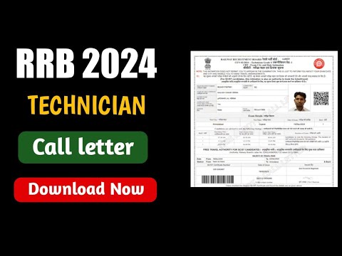 RRB Technician Admit card Download 2024 | RRB Technician grade-1 Hall tickets Download 2024