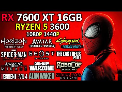 RX 7600 XT 16GB + RYZEN 5 3600 | Test in 25 Games | Ray Tracing & FSR 3 | 1080p - 1440p | 2024