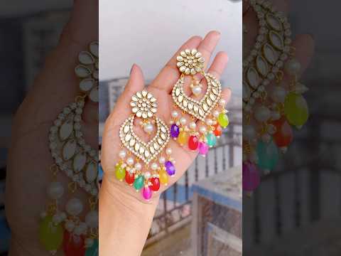 Diy Kundan Earrings🔥 #shorts #viralvideo #craft #diy