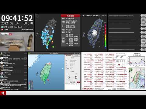 2022年09月14日 臺灣東南部海域地震(地震速報、強震即時警報)