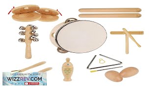 Wooden Musical Instrument Toys for Kids Eco Friendly Drum Castanets Maracas Percussion Review