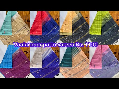 Traditional New arrival of 🌷vaalai naar pattu sarees🌿 for order whatsapp:9488866146