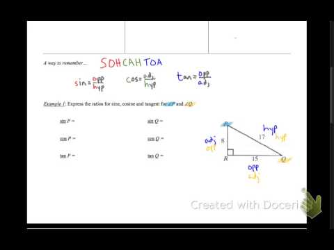 geometry 8-5 and 8-6 concept guide: sine, cosine, and tangent ratios