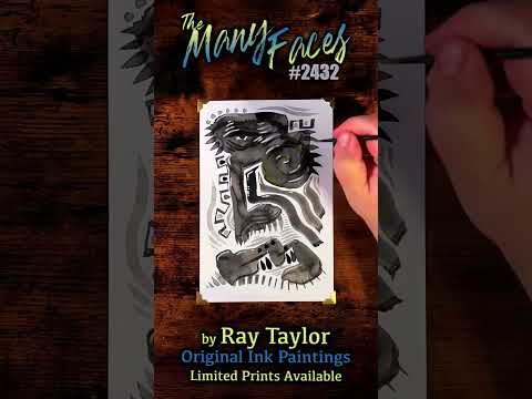 #2432 The Many Faces 2024 Collection: Ink Painting Process Timelapse with Ray Taylor