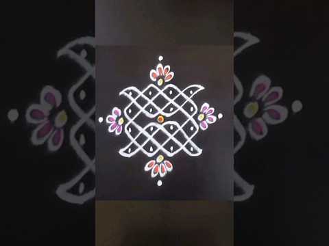 4×4 dot rangoli #dailyrangoli #ballirangoli #melikalamuggulu #kambikolam #easyrangoli