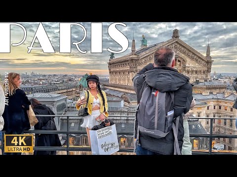 🇫🇷[Paris France] Best Rooftop in Paris "Galeries Lafayette) (4K 60F)  09/January/2025