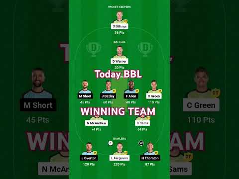 THU vs STR Dream11 Prediction |Dream11 Team of Today Today |THU vs STR Dream11 Team Today | #BBL