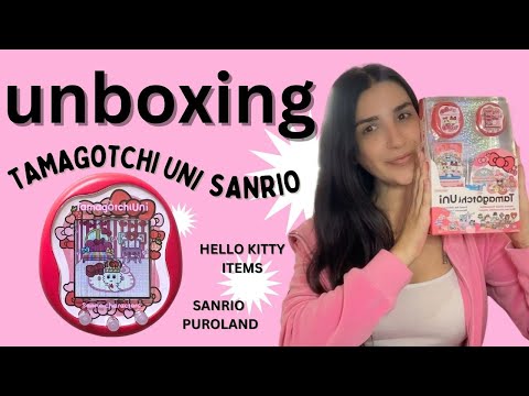 Tamagotchi Uni Sanrio Unboxing, Hello Kitty Items and Visiting Sanrio Puroland