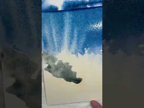 How to Paint Watercolor Blooms & Bleeds to Create Clouds with Sun Rays #watercolortutorial #sky