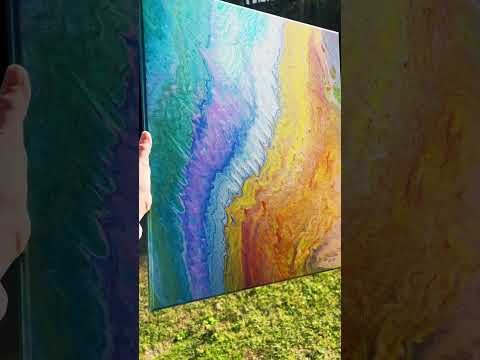 Rainbow 🌈 #art #artist #fluidartist #acrylicpainting #rainbow #fluid #newartist #shorts