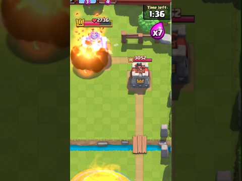 With in 3 mins can fireball and snowball can 3 crown 👑#clashroyals #supercell #shorts