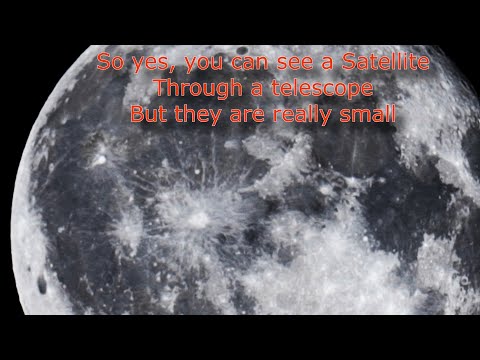 Video of satellites passing in front of the moon usinga telescope