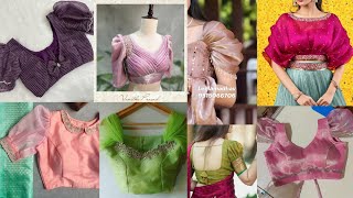 Latest  puff sleeve blouse design new model || new baju blouse design