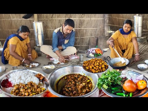 Village homemade cooking and eating | soyabean curry recipe | Bengali cooking in Assam