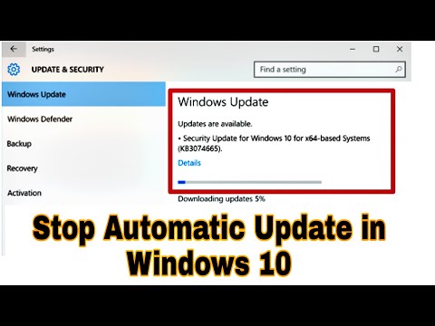 How to stop auto update in windows 10 !