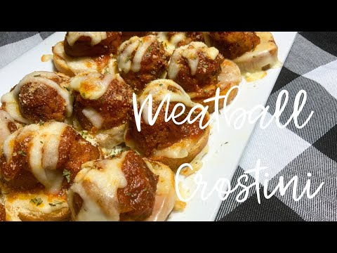 Meatball Crostini | How to Make Homemade Chicken Meatballs | Holiday Appetizer Recipe