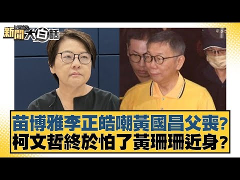 苗博雅李正皓嘲黃國昌父喪？柯文哲終於怕了黃珊珊近身？【新聞大白話】20250105 1｜黃揚明 葉元之 毛嘉慶 1