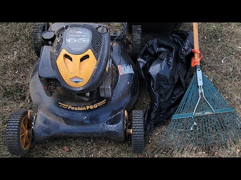 BEST WAY TO REMOVE THE LEAVES BEFORE THE WINTER | 24 Poly Leaf Rake VS. Engine Gas Push Lawn Mower